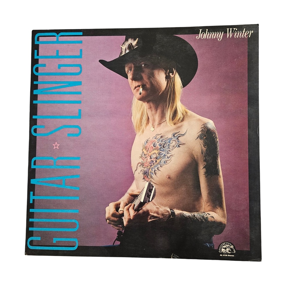 Johnny Winter Guitar‎ Slinger Vintage 1984 Promo Flat Album Poster 12x12 D/S